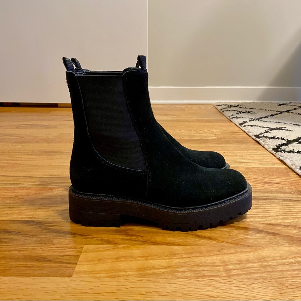 Sam Edelman Laguna Lug Boots in Black Suede
